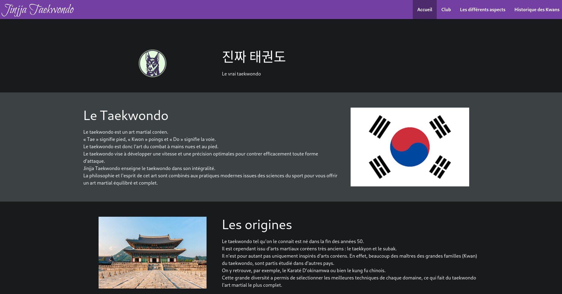 Site web de Jinjja Taekwondo - Marbehan
